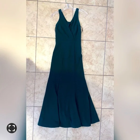 slim fit dress slacks Zapaka Women Dark Green Tulle Long Sleeves Bridesmaid Dress V-Neck A Line Pleated Wedding Guest Dress, Dark Green / US12